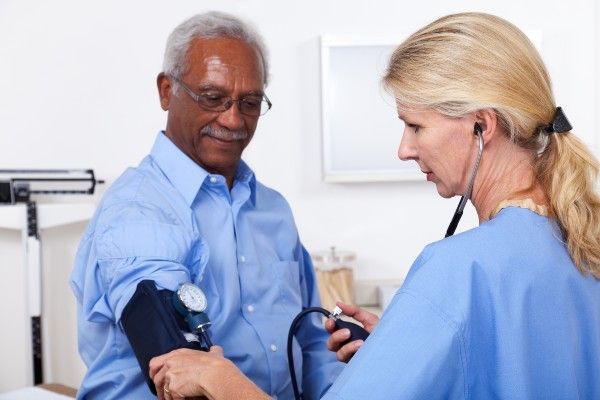 A patient during a nurse appointment